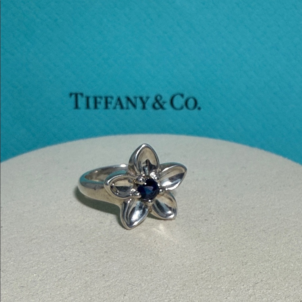 Tiffany & Co. Sterling Silver Iolite Daisy flower Iolite Ring - Picture 3 of 11